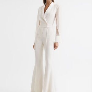 REISS White Tuxedo Jumpsuit